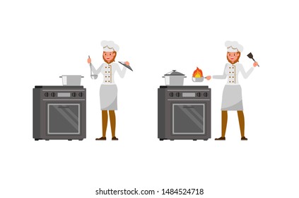 Chef woman character vector design.