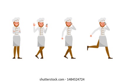 Chef woman character vector design.