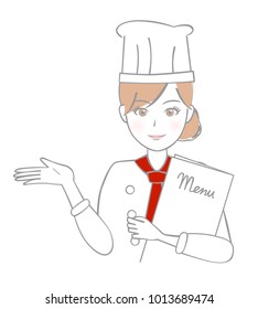 Chef Woman with Menu