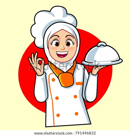 Gambar Chef Wanita Berhijab Kartun - Gambar Kartun