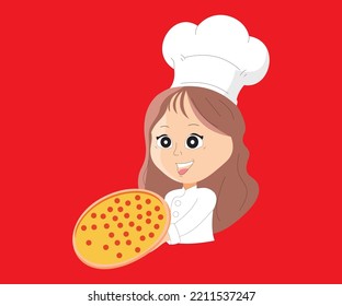 chef women logo beautiful mascot and color full design 