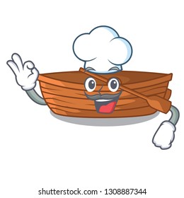 Chef wooden boats isolated with the cartoons