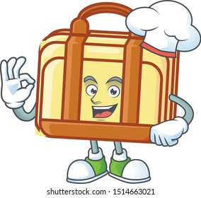 Chef work suitcase cartoon for equipment office.
