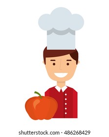 chef worker avatar character icon vector illustration design