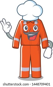 Chef working overalls isolated in the mascot