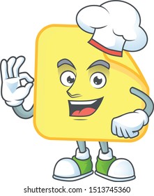 Chef yellow rounded sticker paper for business