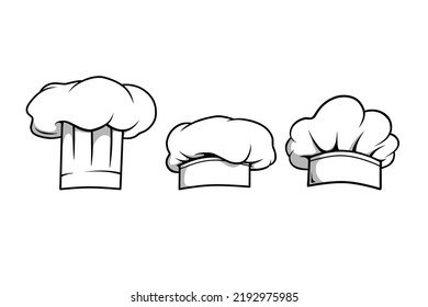 ilustración vectorial cheff hat con 3 diseños diferentes