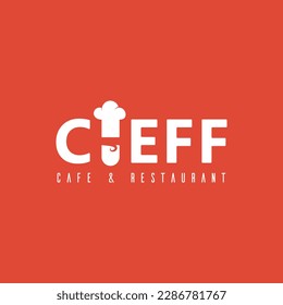 Cheff Negative space logo, restaurant cafe logo 