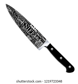 chefl knife on white background.vector