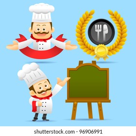 Chef,menu board,award set