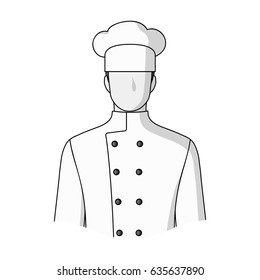 Chef.Professions single icon in monochrome style vector symbol stock illustration web.
