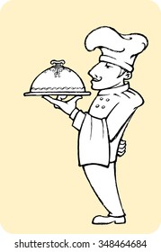 Chef's Best-Elegant stance of Chef holding food.