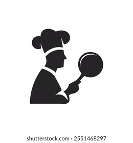 chefs black silhouette vector , chef logo