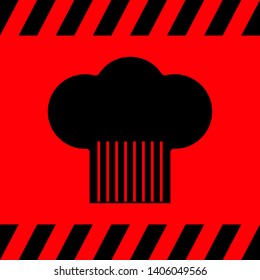 Chefs cap black on red background, vector illustration for design