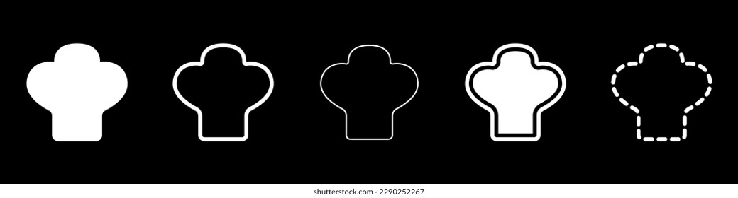 Chef's cap vector. Set of chef's caps vector. Kitchen head protection icon vector.