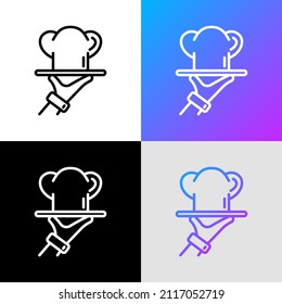 Chef's dish thin line icon. Modern vector illustration for restaurant logo.