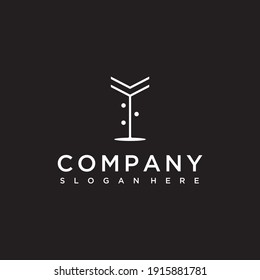 chef's glass vector outline logo design