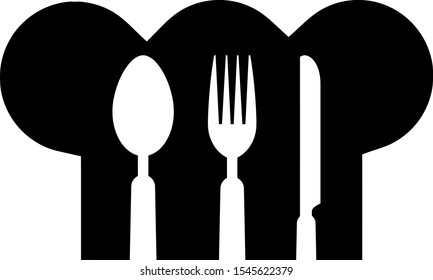 Chef's hat in black, restaurant sticker