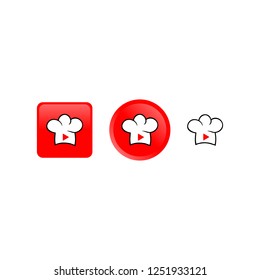 a chef's hat for cooking video icon templates with vector files.
