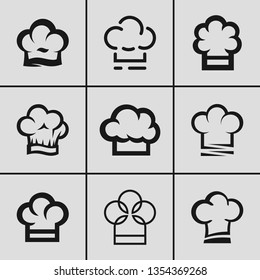 Chef's hat design icon set. Vector illustration