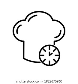 icono del sombrero de chef. Pictograma para web. Icono de línea. Aislado sobre fondo blanco. Vector eps10
