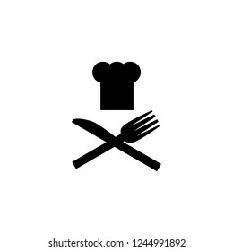 Chefs Hat Fork Knife Crosscross Icon Stock Vector (Royalty Free ...