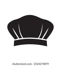 Chef's hat icon. Black and white of a classic background design.