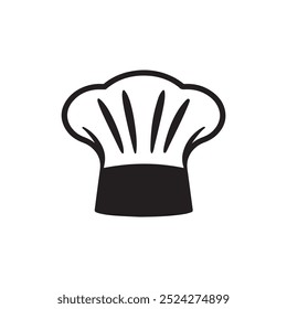 Chef's hat icon. Black and white of a classic background design.