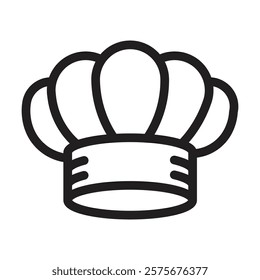 Chef's hat icon. Editable line icon. Vector illustration