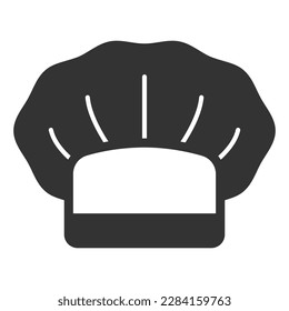 Chef's hat - icon, illustration on white background, glyph style