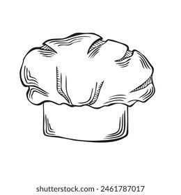 Chefs ese icono. Profesional uniforme tocado. Ilustración vectorial aislada. Ropa para restaurante, empleado de cafetería, pastelería y trabajo de cocina. Plantilla para envolver, libro de cocina, menú, escaparate, Sitio web