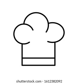 A chef's hat icon vector in line design