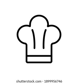 Chef's Hat Icon Vector Line Kitchen Chef, Editable Stroke, Isolated Icon