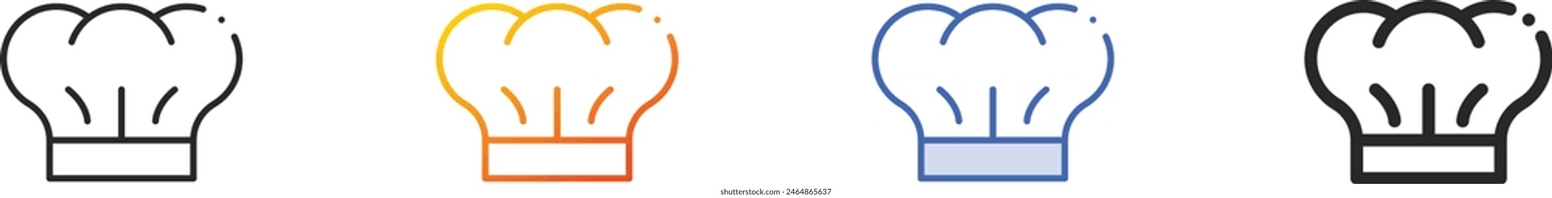 chefs hat icon.Thin Linear, Gradient, Blue Stroke and bold Style Design Isolated On White Background