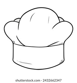 chef's hat illustration hand drawn colored vector drawing