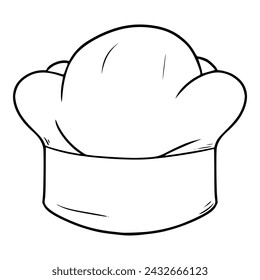 chef's hat illustration hand drawn outline sketch vector