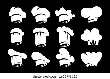 chefs hat line art vector illustration
