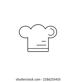 Chefs hat line icon. Simple black outline kitchen chef cap isolated vector. Accessory chef restaurant logo. Web element kitchen and cooking
