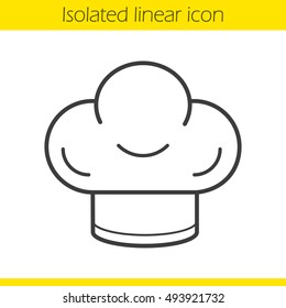 Chef's hat linear icon. Thin line illustration. Toque contour symbol. Vector isolated outline drawing