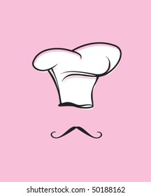 chef's hat on pink background