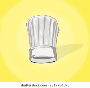 a chef's hat on a yellow gradient background