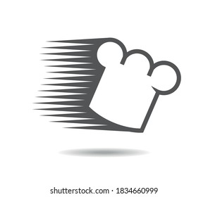 Chef's Hat Rushing In A Hurry. Logo