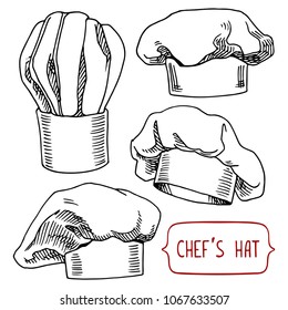 Chef's Hat set of line drawings.