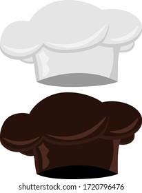 Chef's hat. Set of two chef hats on a white isolated background.