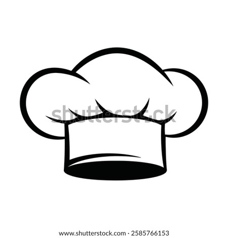 Chef's hat silhouette vector black, icon, logo with white background