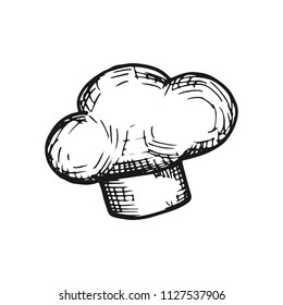 chef's hat simple sketch vector isolated.