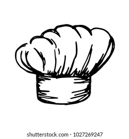 chef's hat sketch vector isolated