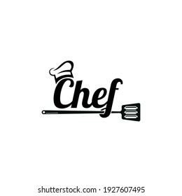 Chef's hat Spatula for kitchen restaurant logo design