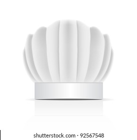 Chefs hat traditionally called a toque blanche. Vector illustration