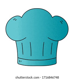 chefs hat vector design. digital hand drawn. halftone texture